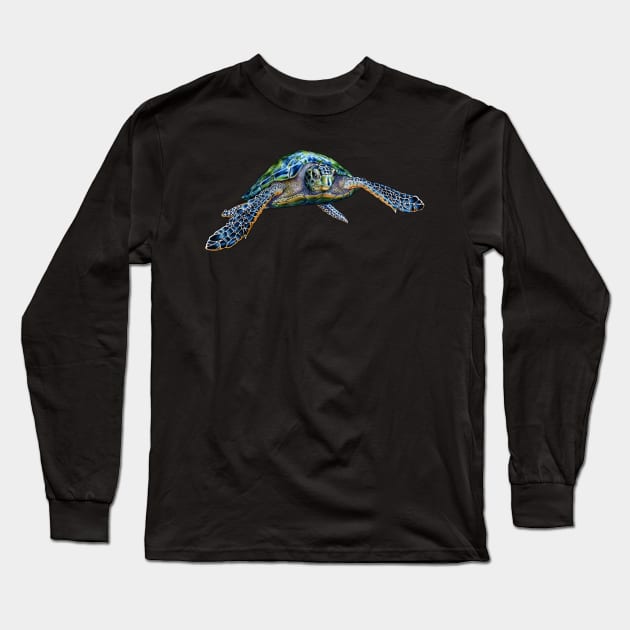 Sea Turtle Long Sleeve T-Shirt by Tim Jeffs Art